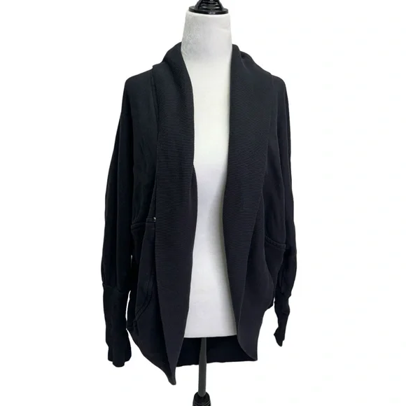 Aritzia Wilfred Diderot Open Front Cocoon Cardigan Sweater Black Size M - Picture 5 of 12